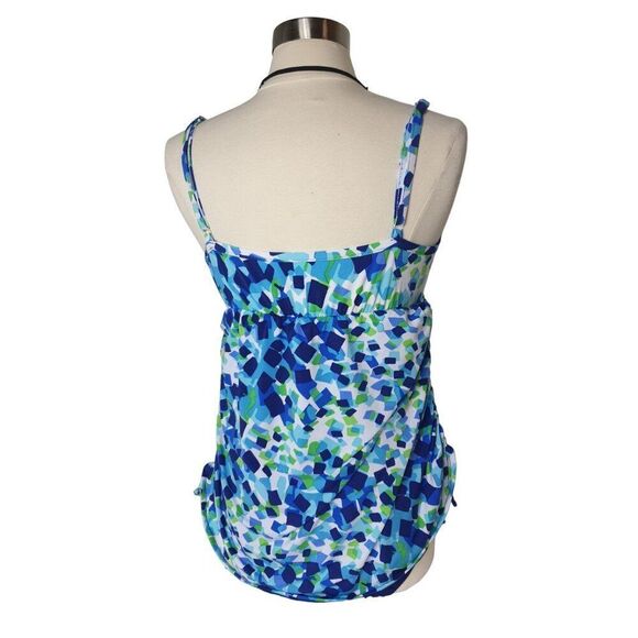 Women's Plus Swimsuit XL Slimming Tummy Control Shirred Sarong One Piece XL NWT - Picture 5 of 10